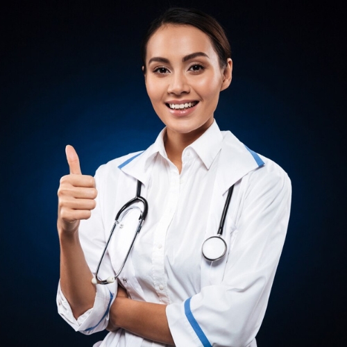 Healthcare professional performing scalp analysis